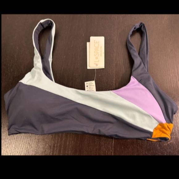 L*Space Lizzie Sunburst Bikini Top Slate, Wisteria, Pool Size L - NWT - Picture 8 of 14